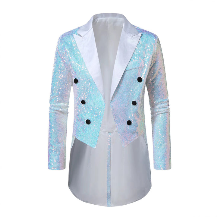 Men's glittering tuxedo jacket with elegant cut and shimmering sequins Lisslune
