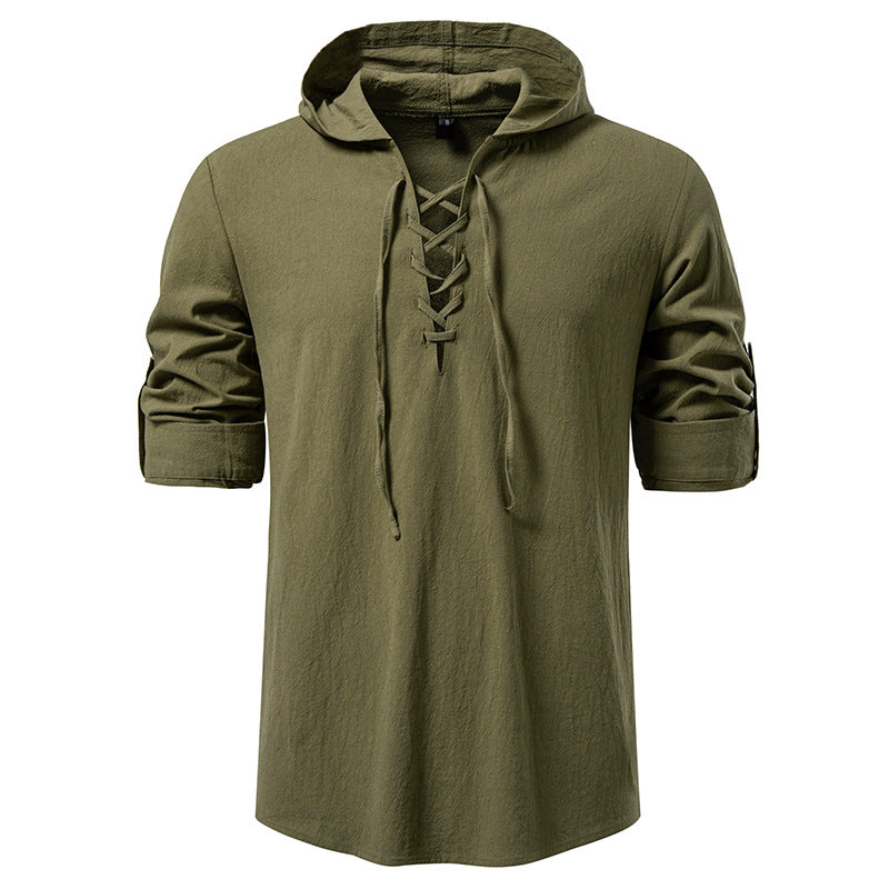 Men's casual hoodie shirt with modern lace design Lisslune
