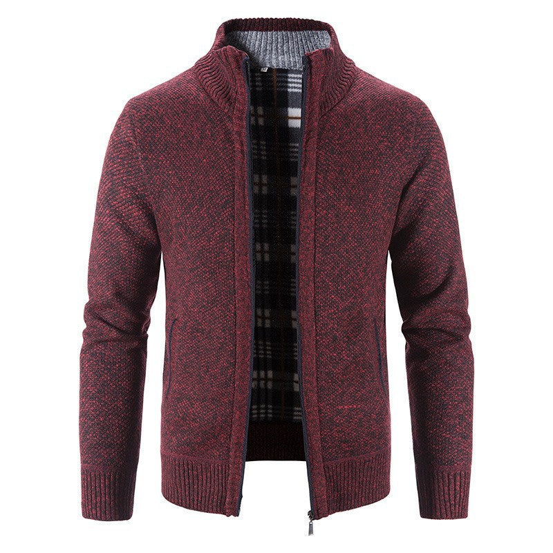 Men's Cardigan with High Collar and Luxurious Lining Lisslune