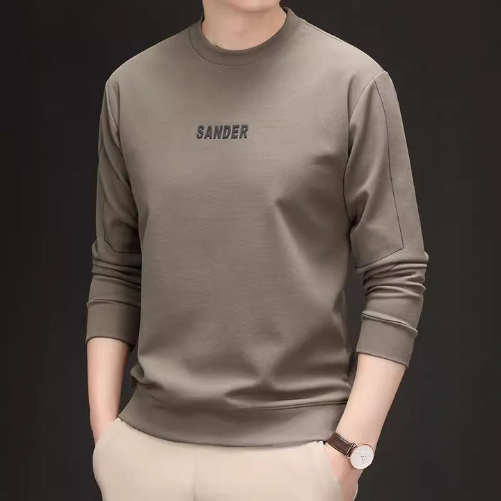 Men's sporty crew neck sweater with modern lettering Lisslune