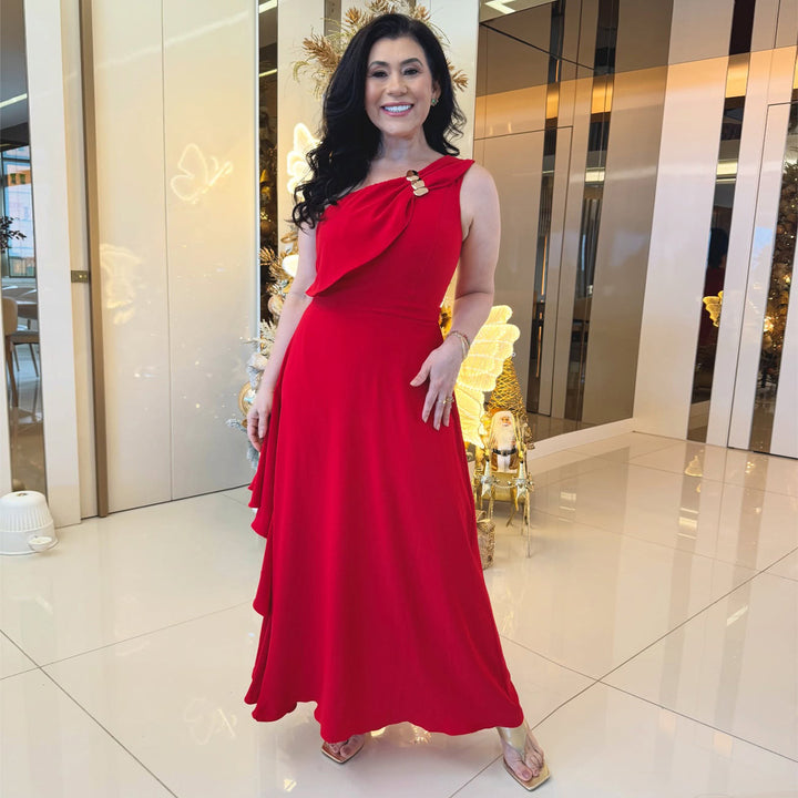Women's Maxi Dress with Elegant Gathering Lisslune