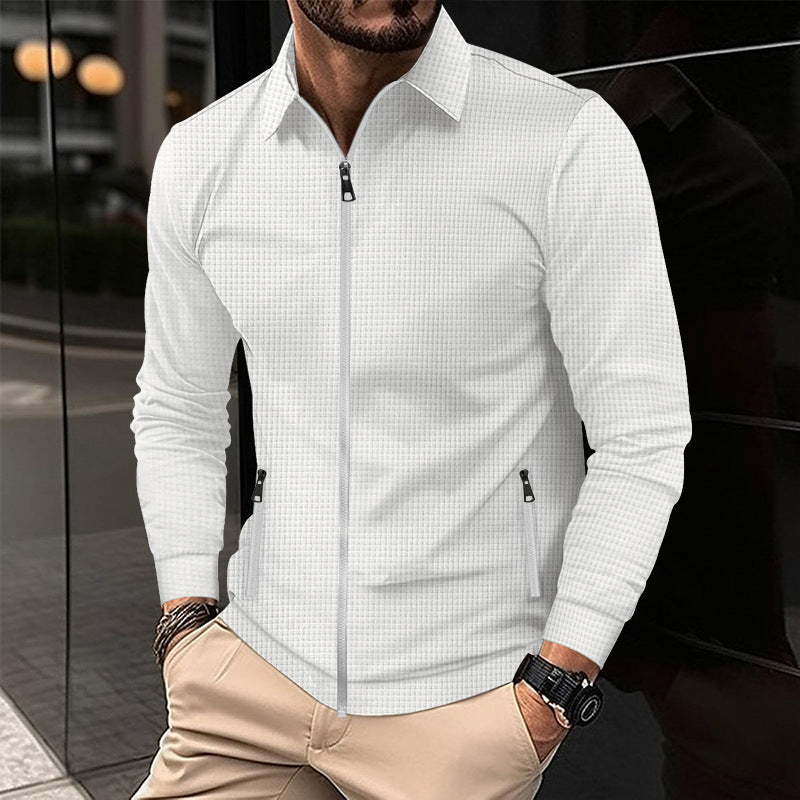 Men's leisure jacket with practical zipper and side pockets Lisslune