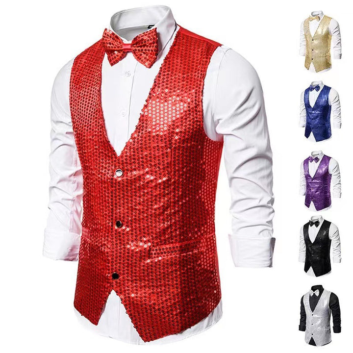 Men's elegant suit with sparkling sequins and ideal slim fit Lisslune