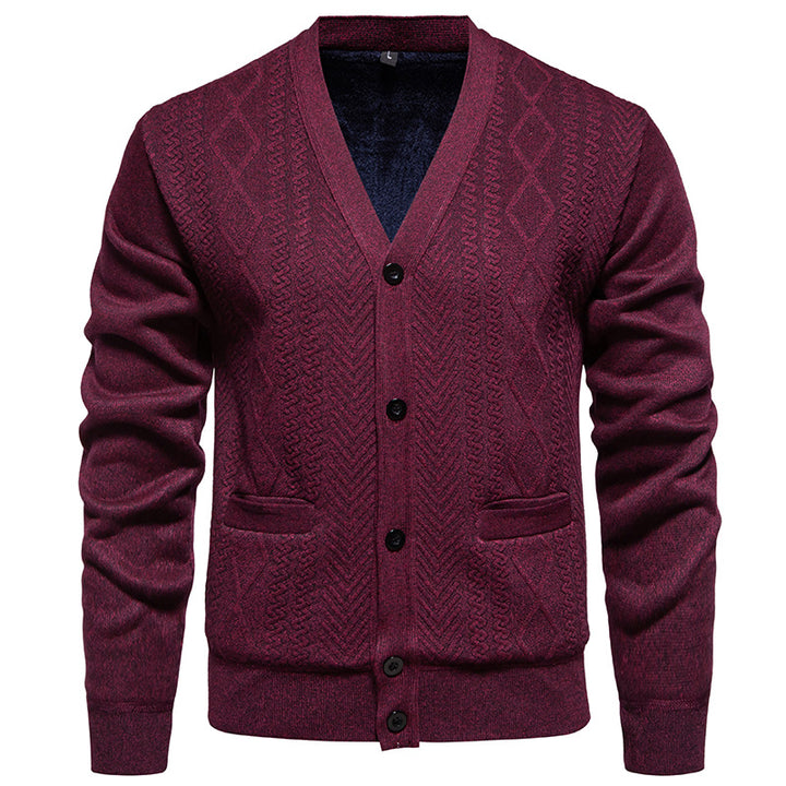 Men's fashionable cardigan with textured pattern Lisslune