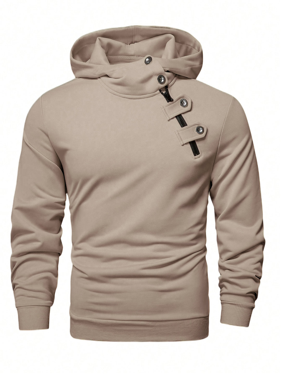 Men's Stylish Hoodie with Asymmetrical Zipper Lisslune