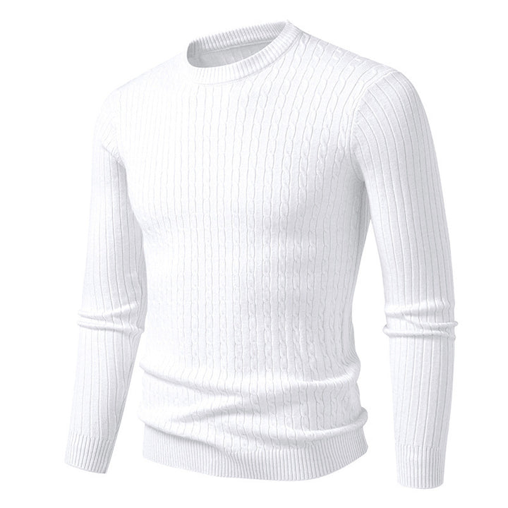 Men's fine knit pullover with textured cable pattern Lisslune