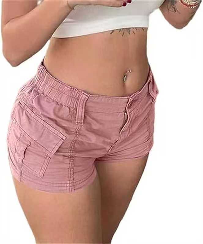 Women's comfortable cargo shorts with elastic waistband and practical pockets Lisslune