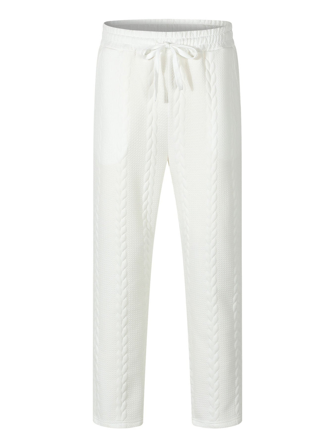 Men's Casual Stretch Pants with Drawstring and Textured Design Lisslune