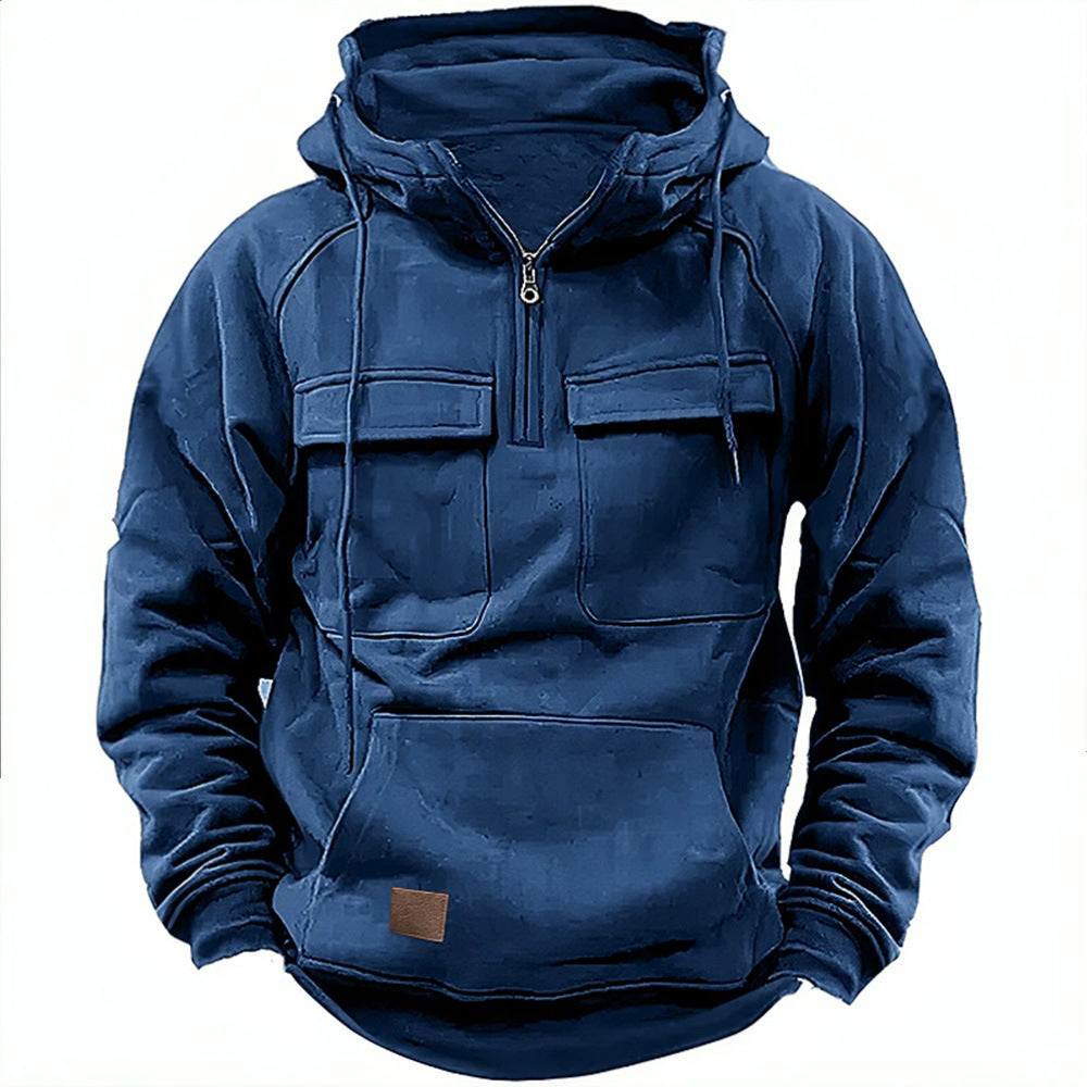 Men's sporty hoodie in utility style with practical pockets Lisslune