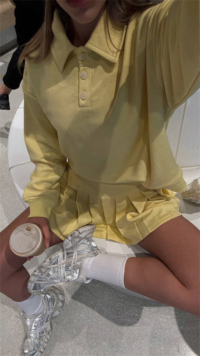 Ladies Sporty Polo and Skirt Set Lisslune