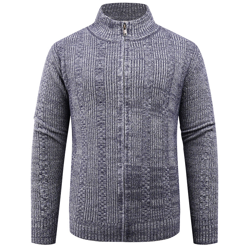 Men's cardigan with modern zipper and cable pattern Lisslune