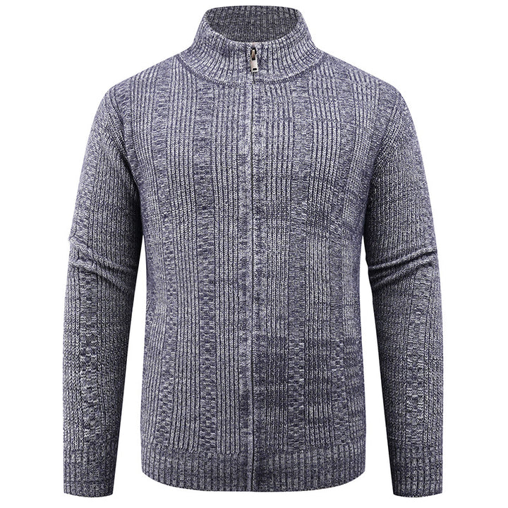 Men's cardigan with modern zipper and cable pattern Lisslune