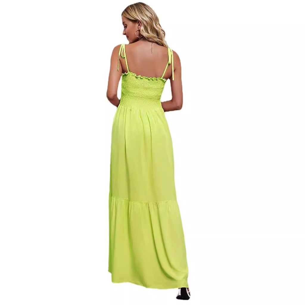 Women's maxi dress with elastic top and voluminous skirt Lisslune