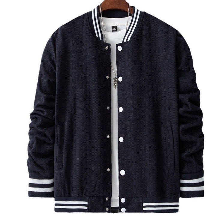 Men's casual cardigan in a modern look with high collar and snap button closure Lisslune