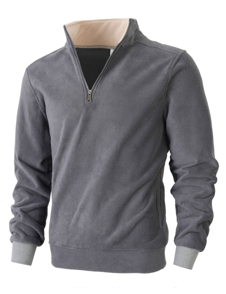 Men's fleece pullover with a high collar and practical side pockets Lisslune