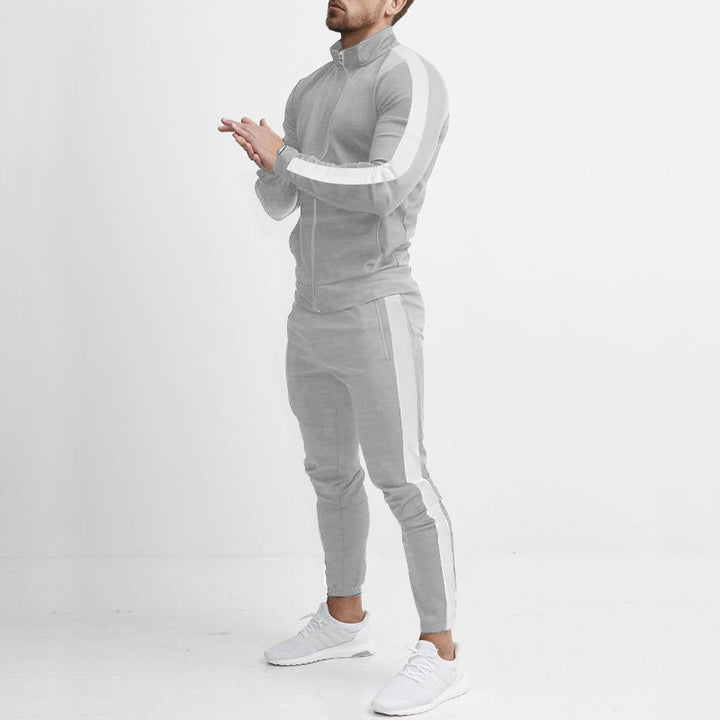 Men's tracksuit with high collar and side stripes Lisslune