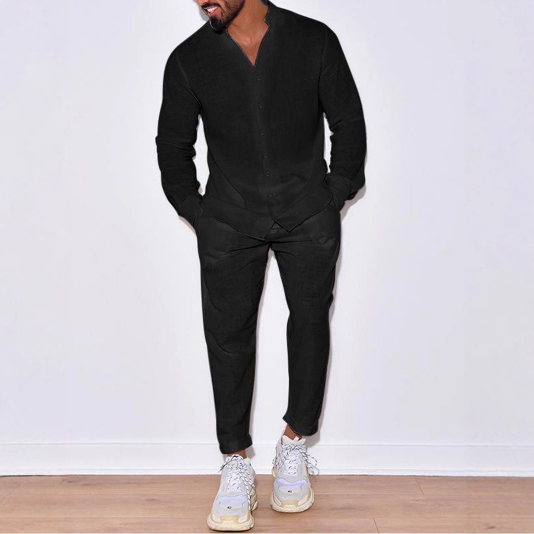 Men's Comfortable and Stylish Pajama Set with Shirt and Pants Lisslune