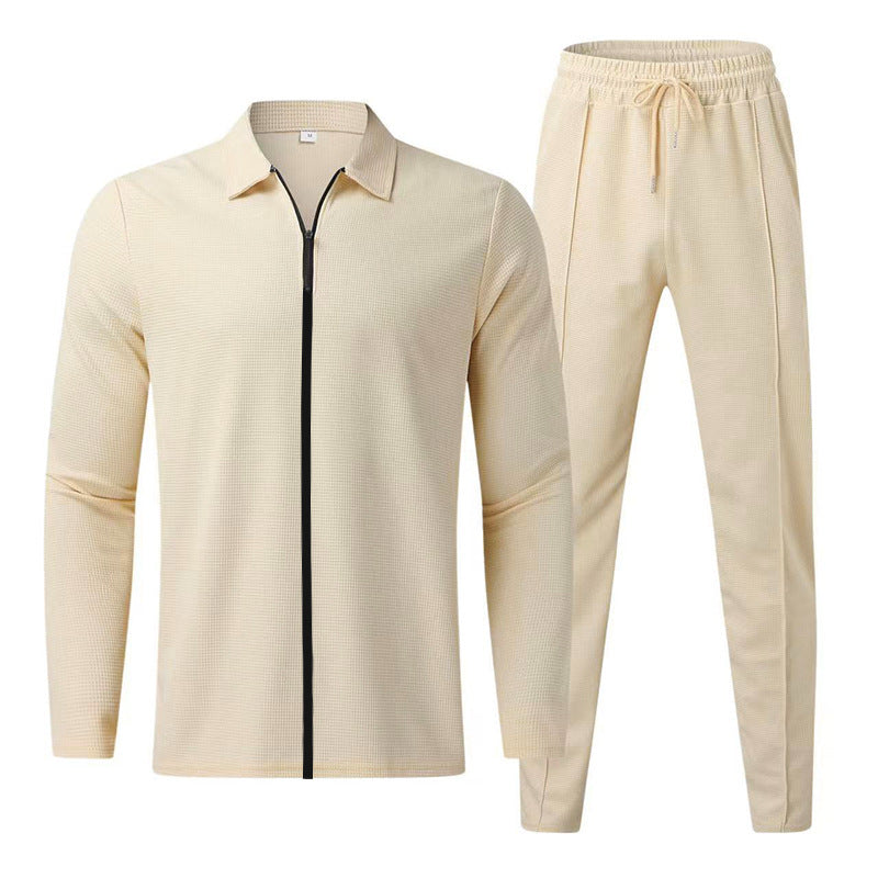 Men's breathable sports set with zipper and elastic waistband Lisslune