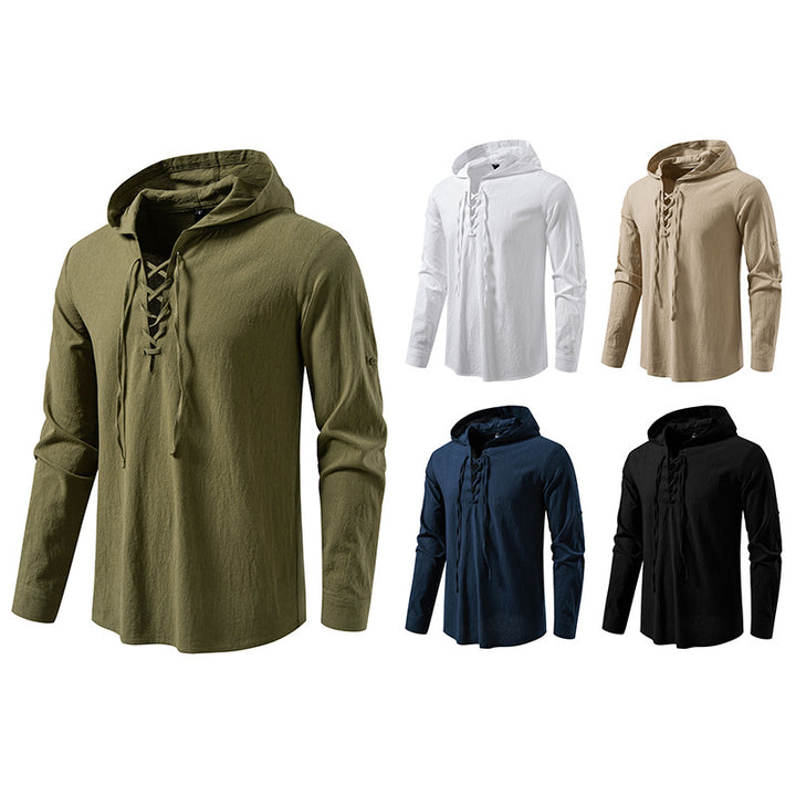 Men's casual hoodie shirt with modern lace design Lisslune