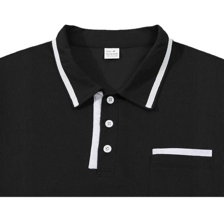 Men's Long Sleeve Polo Shirt with Modern Design Lisslune