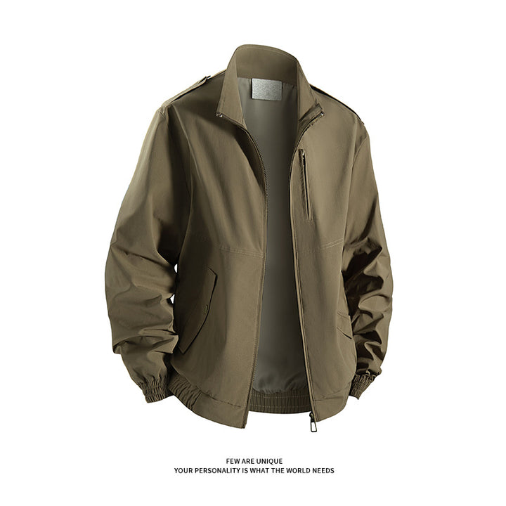 Men's practical leisure jacket with high collar and side insert pockets Lisslune