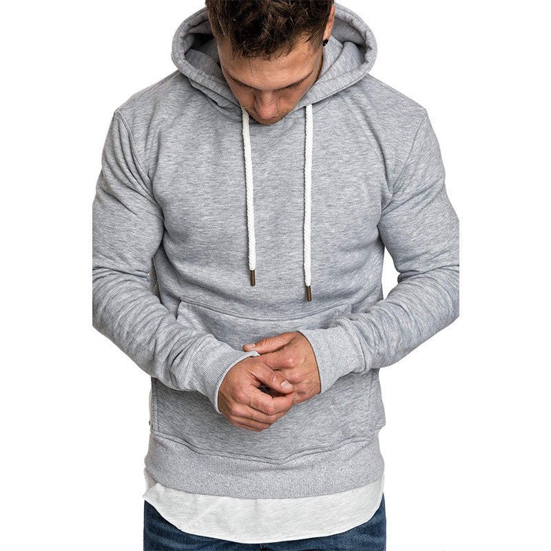 Men's Comfortable Hoodie with Kangaroo Pocket and Contrasting Drawstrings Lisslune