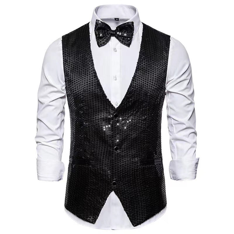 Men's elegant suit with sparkling sequins and ideal slim fit Lisslune