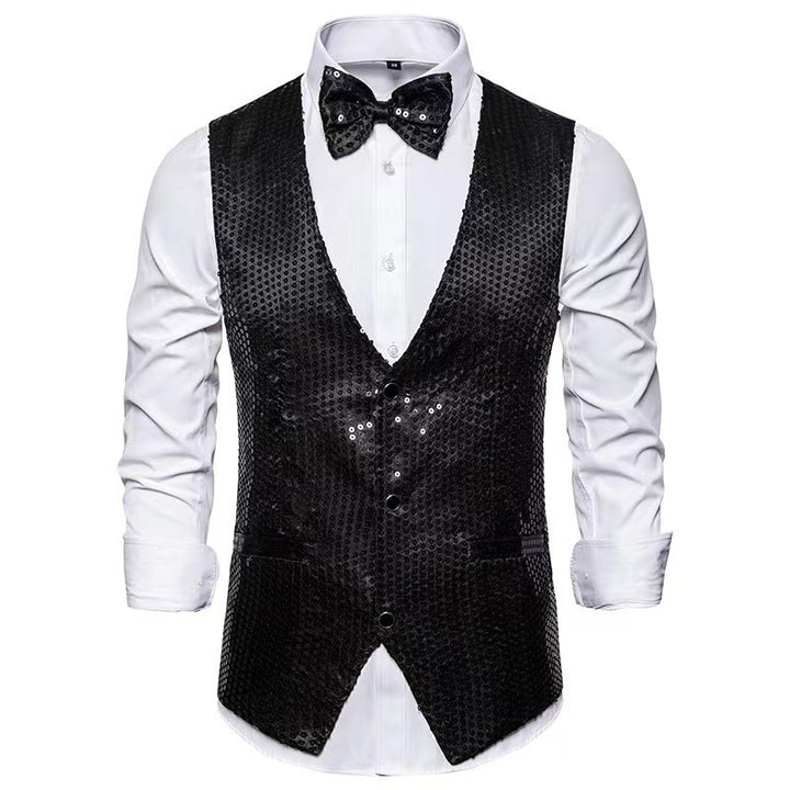 Men's elegant suit with sparkling sequins and ideal slim fit Lisslune