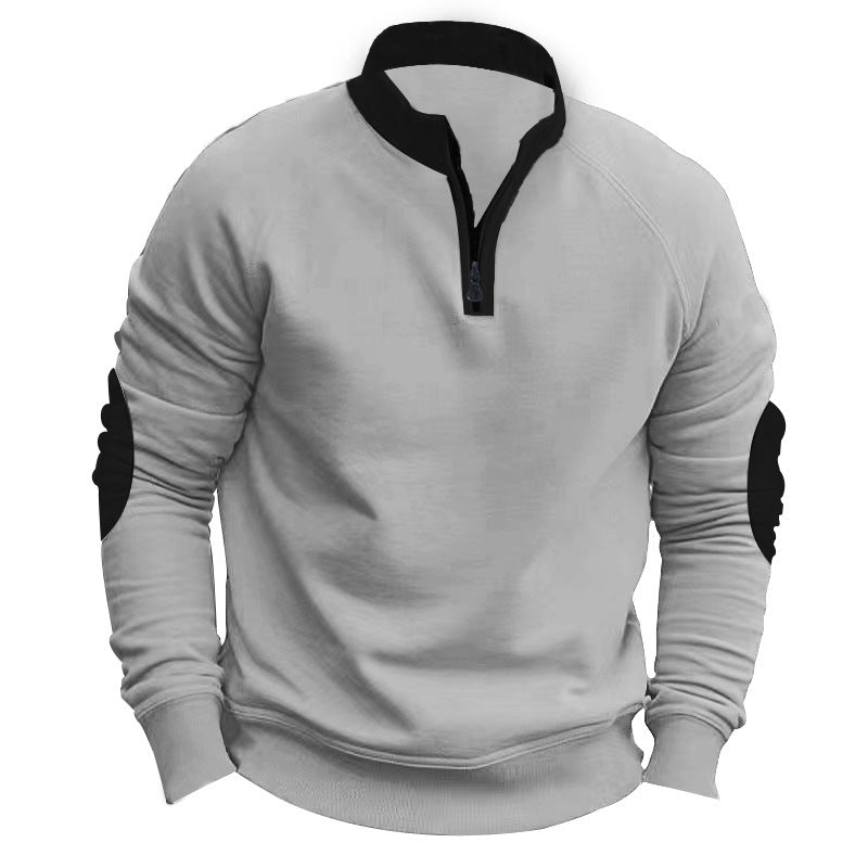 Men's sporty sweatshirt with stand-up collar and trendy contrast details Lisslune