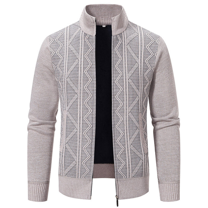 Men's cardigan with high collar and zipper Lisslune