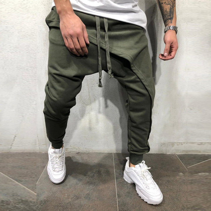 Men's Sporty Comfortable Jogging Pants with Drop Crotch and Drawstring Lisslune