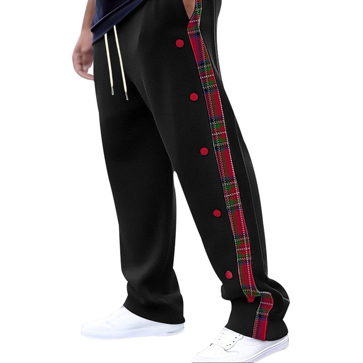Men's casual cargo pants with snap buttons and trendy pattern Lisslune