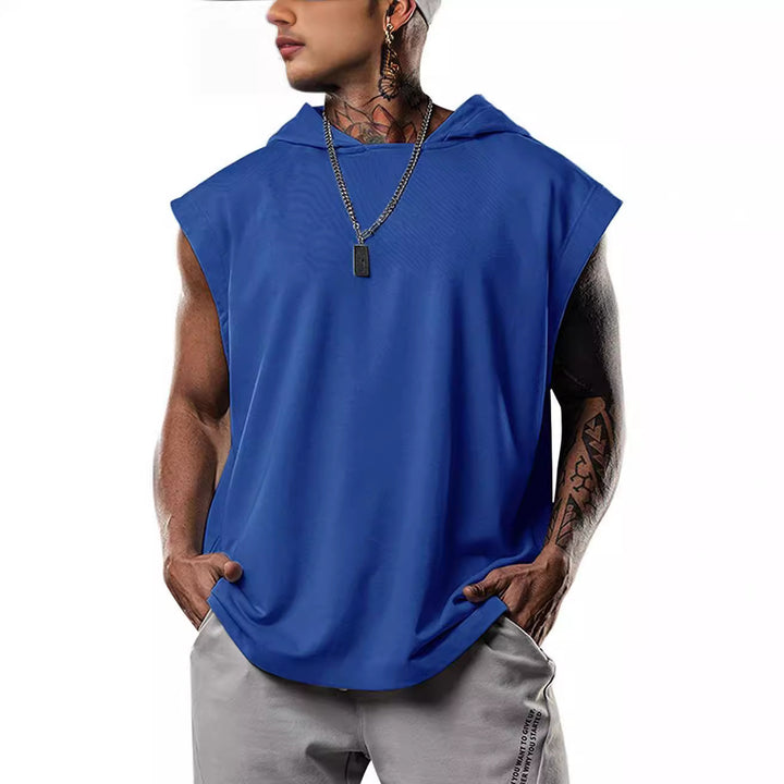 Men's sleeveless hoodie shirt made of high-quality cotton blend with fashionable cut Lisslune