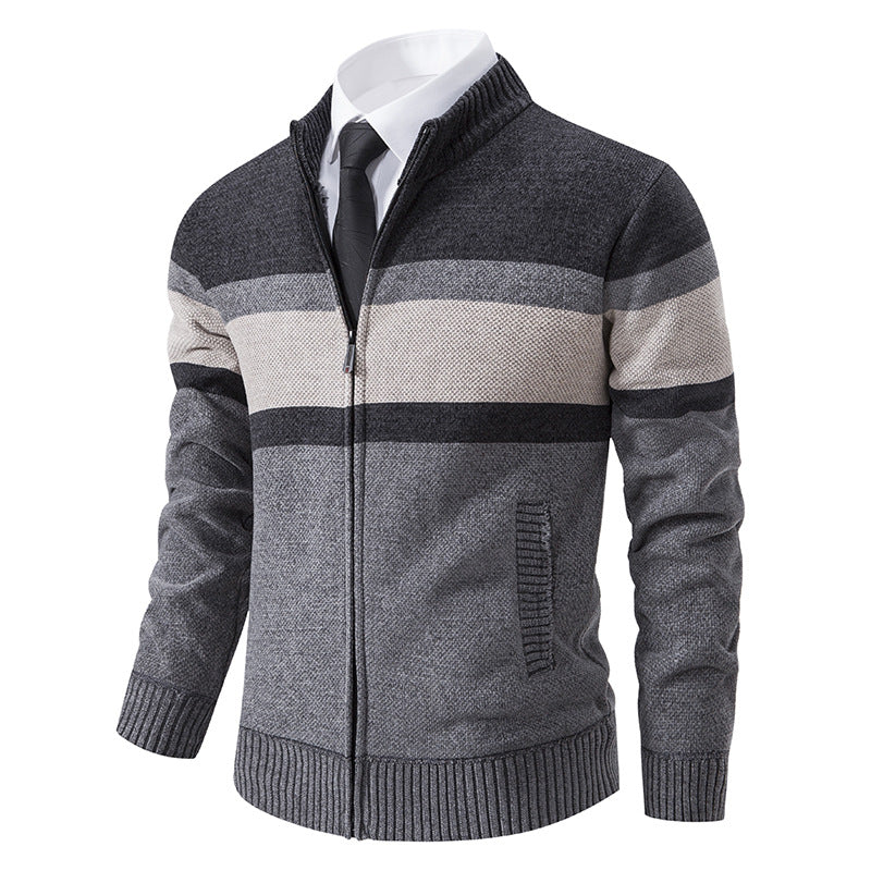 Men's cardigan with textured design and high-collar Lisslune