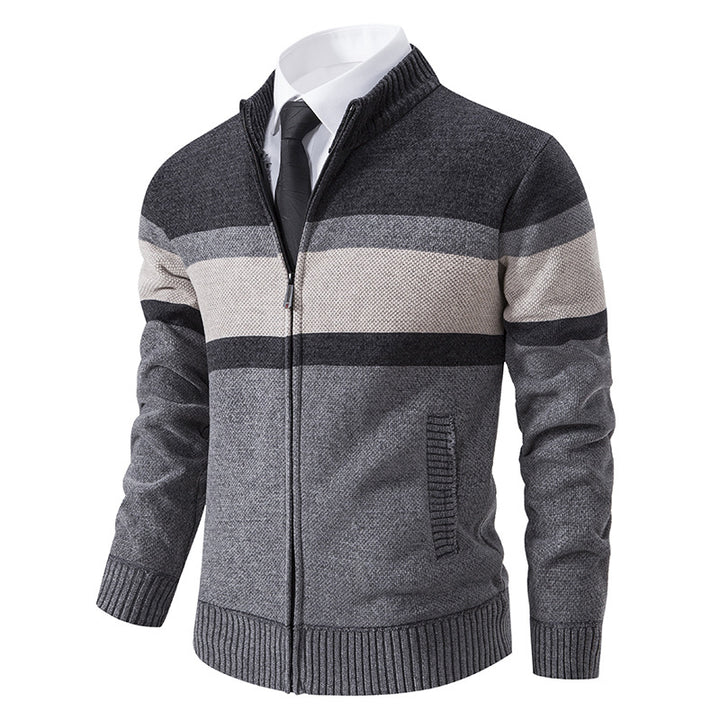 Men's cardigan with textured design and high-collar Lisslune