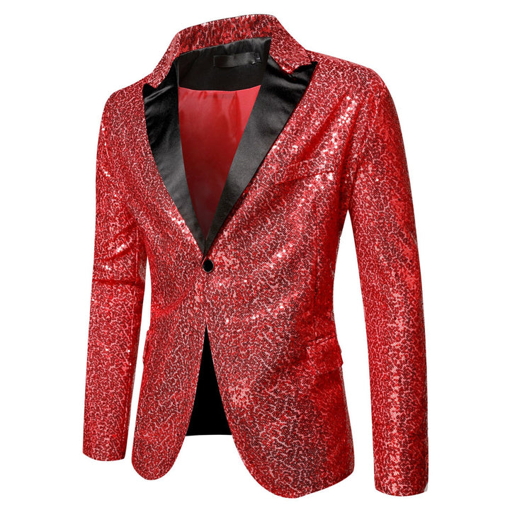 Men's extravagant glitter tuxedo jacket with black satin lapels Lisslune