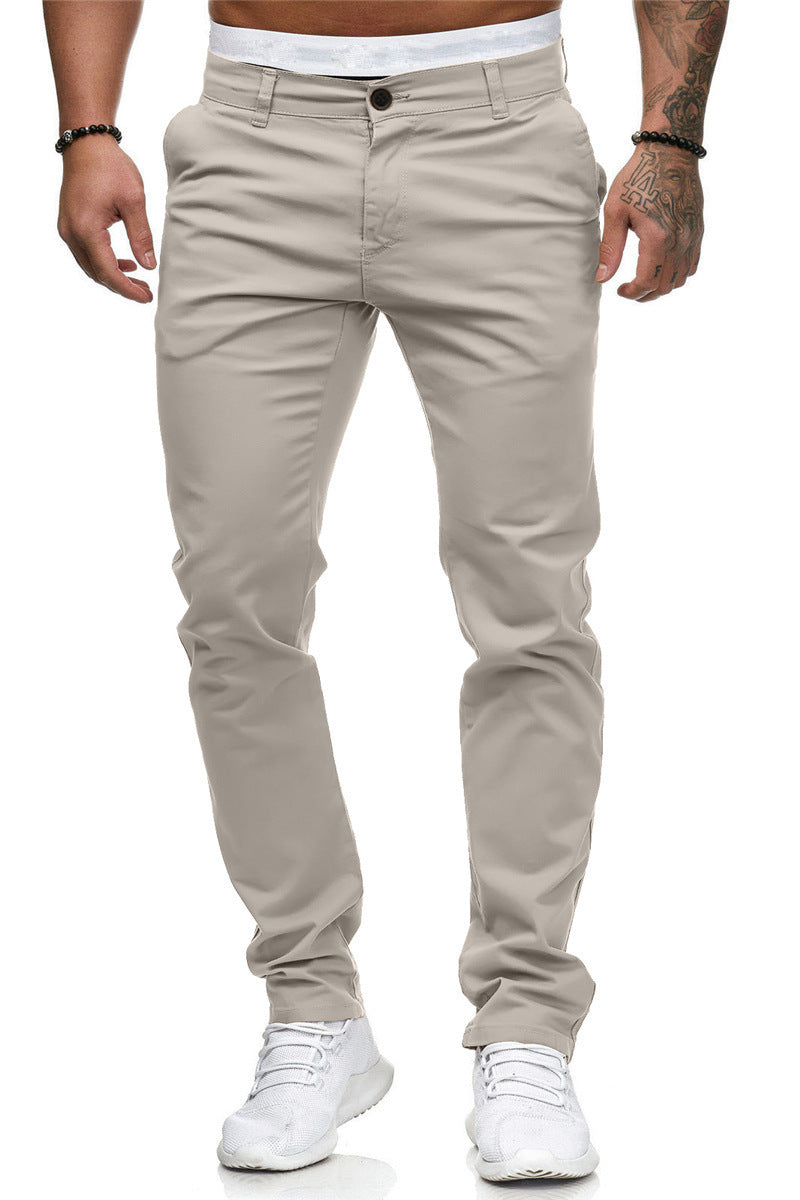 Men's Modern Chino Pants with Elastic Waist and Slim Fit Lisslune