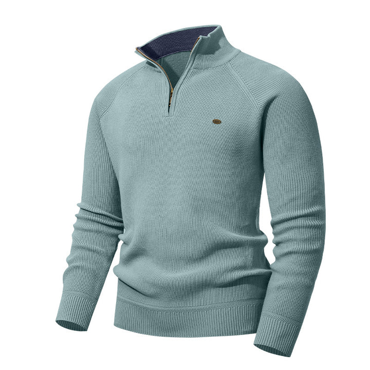 Men's Sweater with Short Zipper Lisslune
