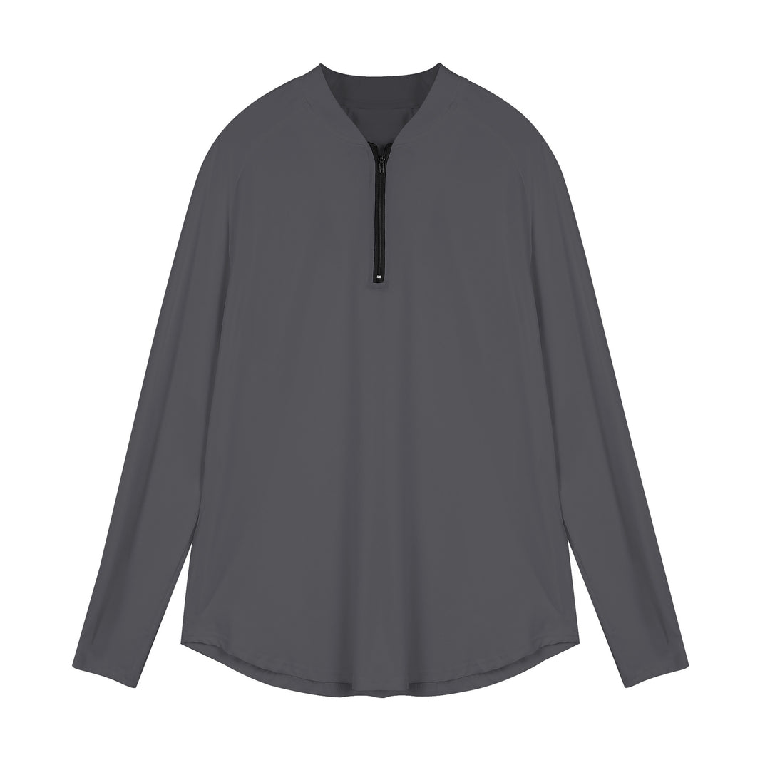 Men's Sporty Long Sleeve Top with Half Zipper and Breathable Material Lisslune