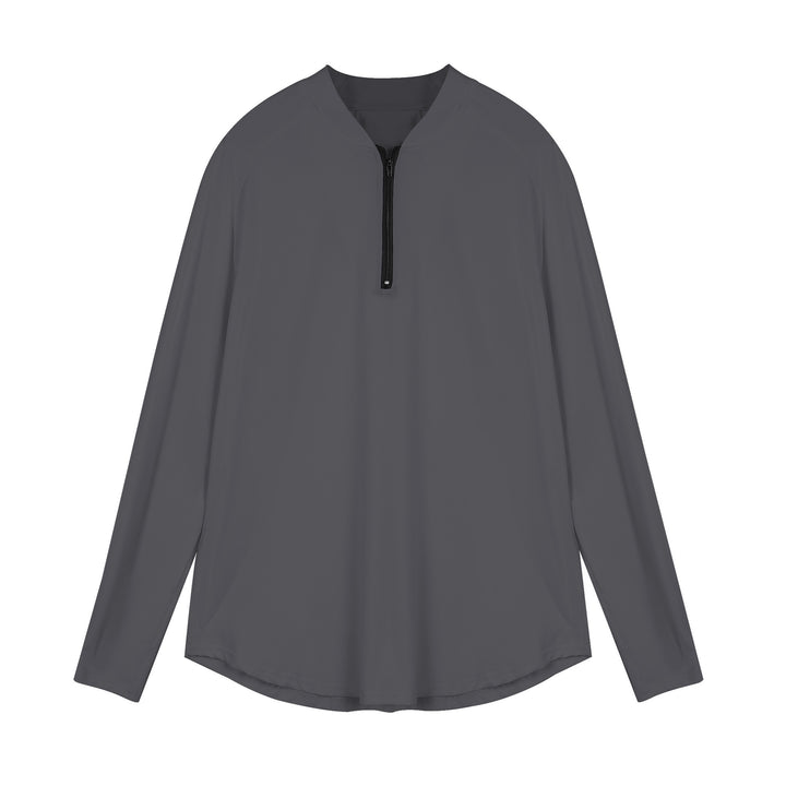 Men's Sporty Long Sleeve Top with Half Zipper and Breathable Material Lisslune