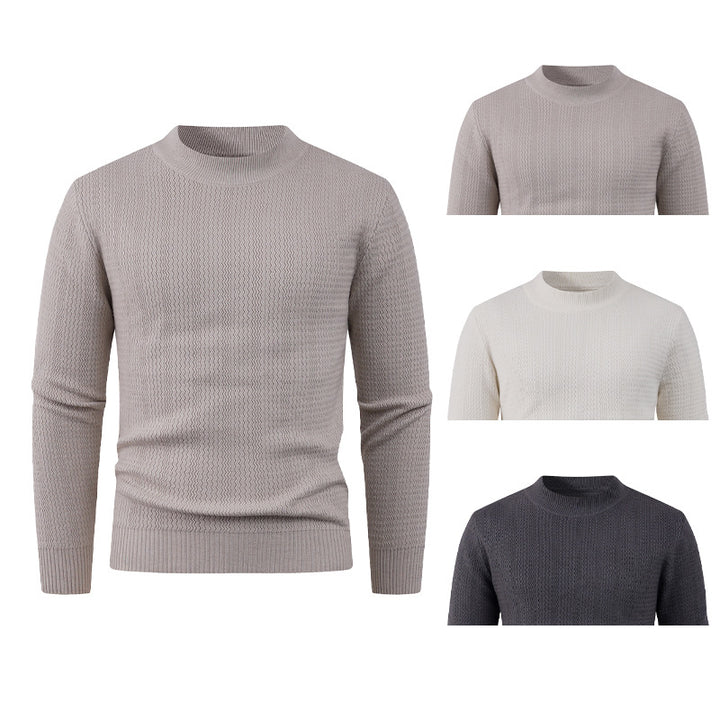 Men's structured sweater with high collar and fashionable design Lisslune