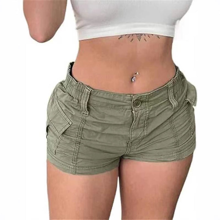 Women's comfortable cargo shorts with elastic waistband and practical pockets Lisslune
