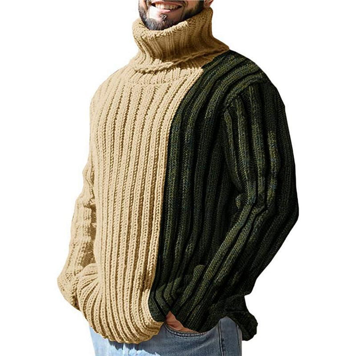 Men's turtleneck sweater with textured rib design Lisslune