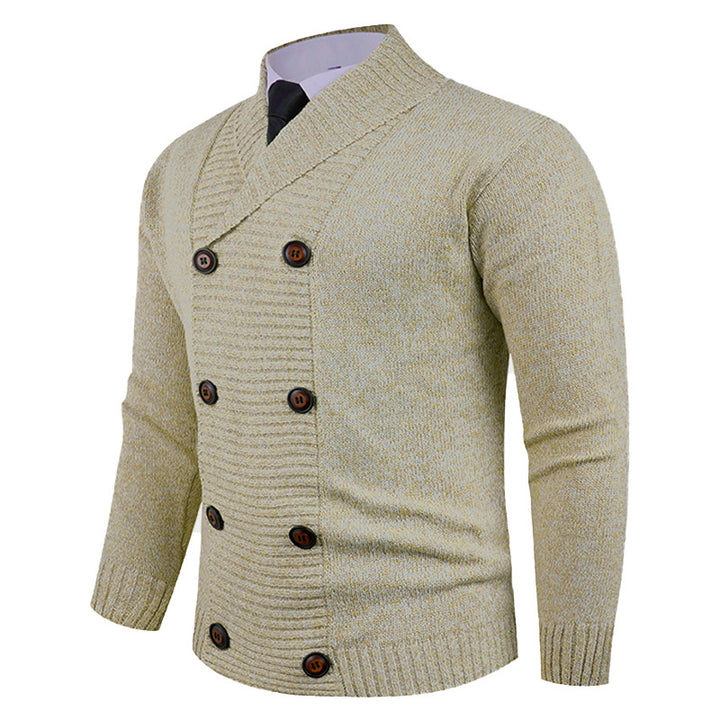Men's cardigan with modern shawl collar and practical button details Lisslune