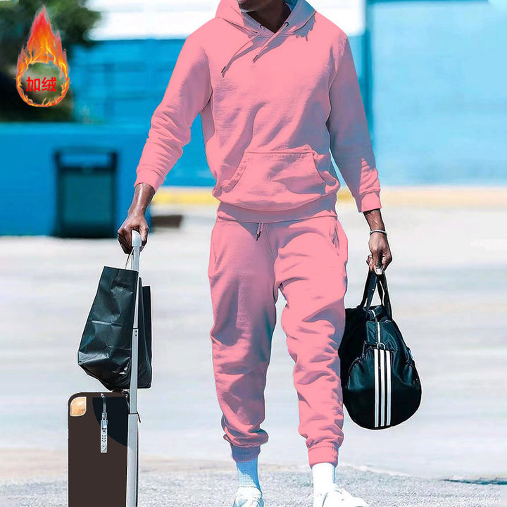 Men's sporty hoodie set with elastic waistband and practical design Lisslune