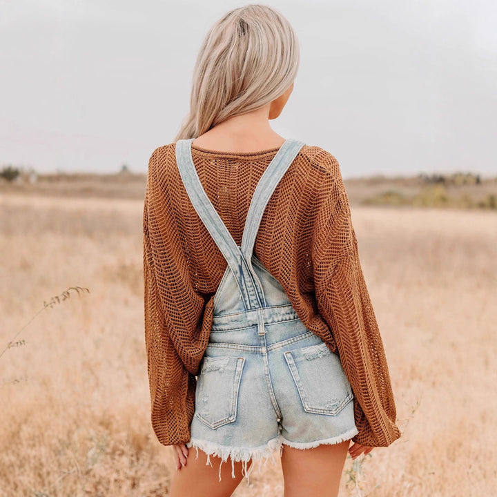 Women's Casual Knit Sweater with Wide Cut Sleeves Lisslune