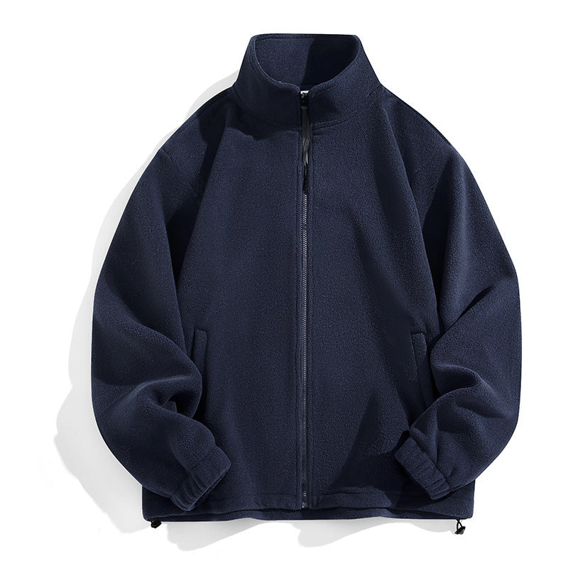 Men's Fleece Jacket with High Collar and Practical Pockets Lisslune