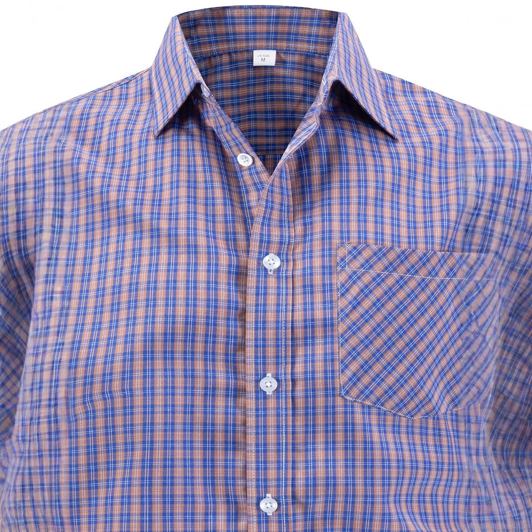 Men's stylish check shirt with modern cut and chest pocket Lisslune