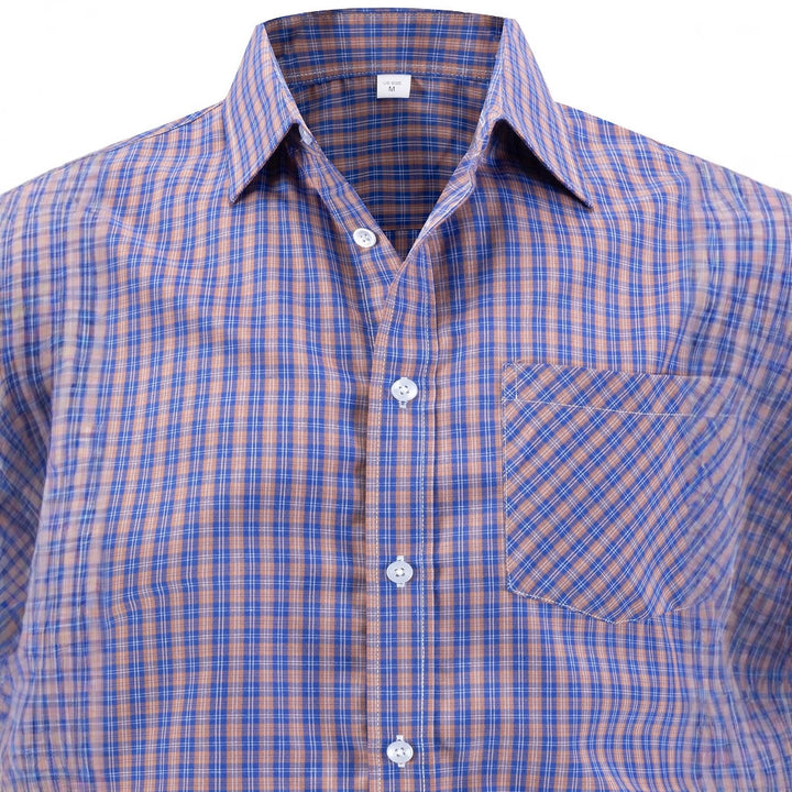 Men's stylish check shirt with modern cut and chest pocket Lisslune