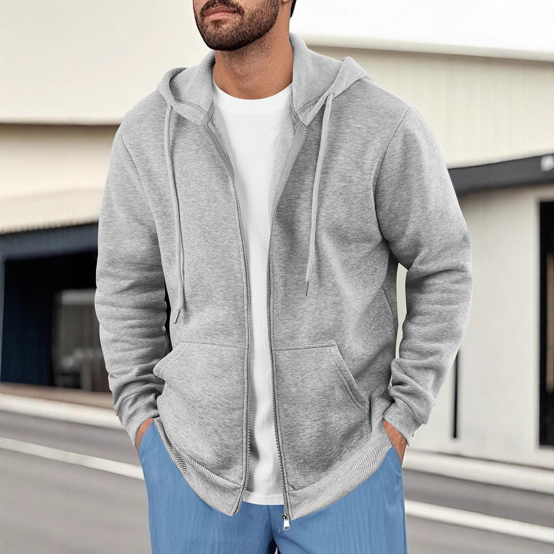 Men's casual hoodie jacket with breathable sweat fabric and practical pockets Lisslune